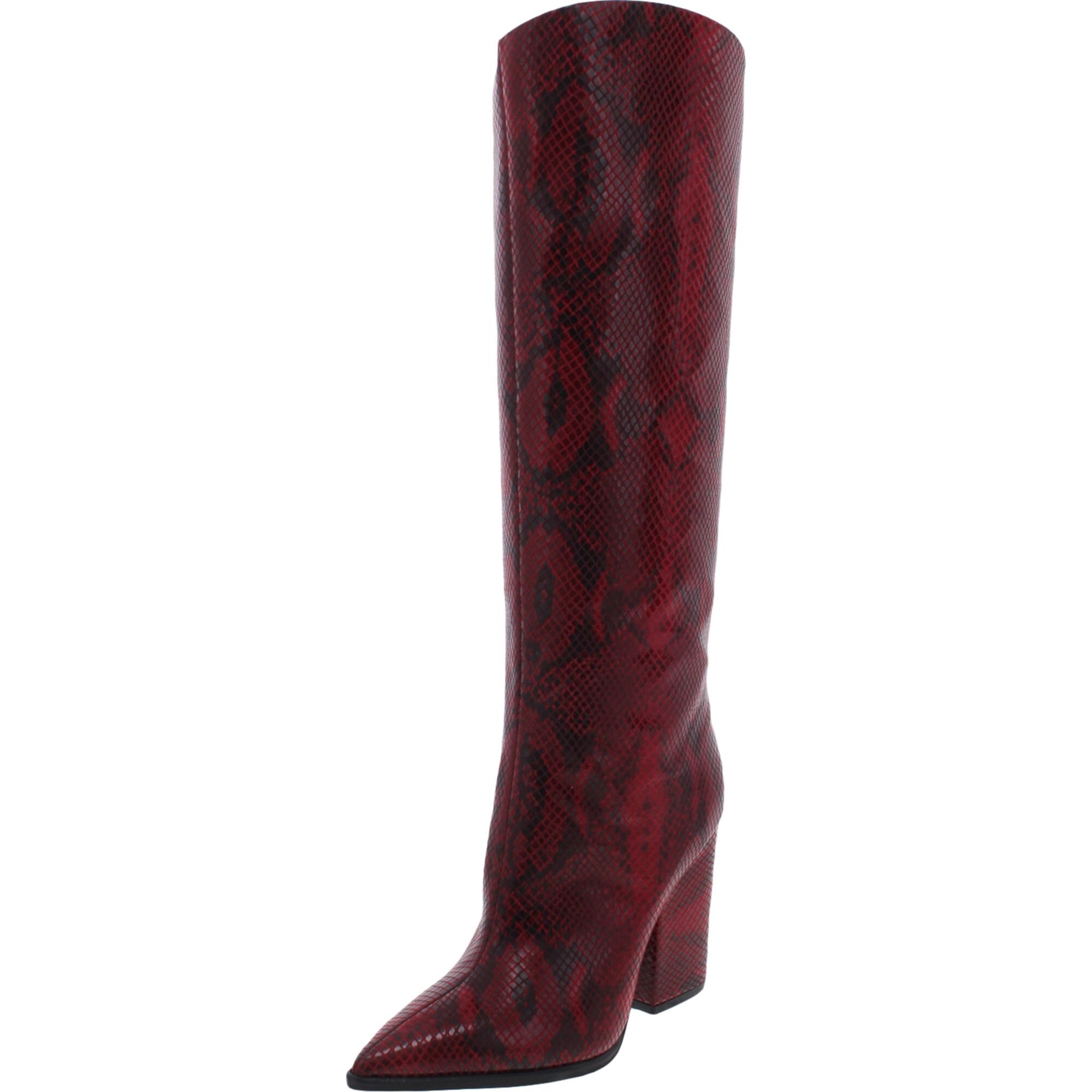snake print pointed boots