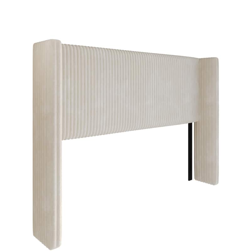 Clayfell Lenox Upholstered Wingback Headboard, Soft Corduroy, Easy to Assemble