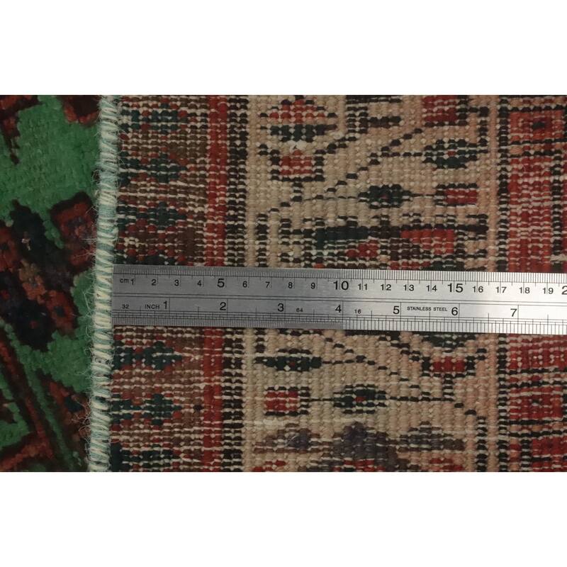 Hand Knotted Oriental 100% Wool Carpet Traditional Tribal Red Ardebil Runner Rug - 10' 7'' X 3' 4''