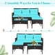 preview thumbnail 23 of 33, Costway 3PCS Patio Rattan Furniture Set 3-Seat Sofa Cushioned Table - See details