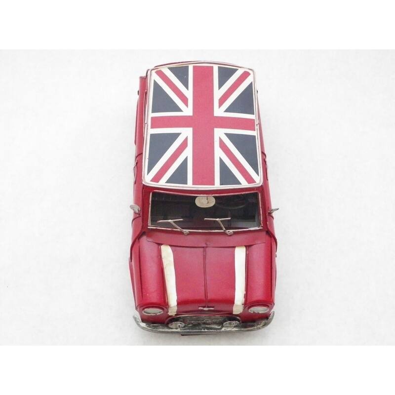 1960 Red Mini Cooper With British Flag On The Roof Car Automobile Gift Figurine
