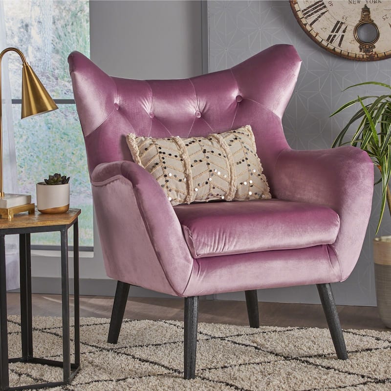Alyssa Mid-century Upholstered Arm Chair by Christopher Knight Home - 30.25"D x 34.25"W x 39.75"H