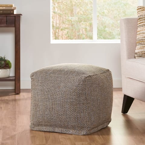 Camrose Fabric Cube Pouf by Christopher Knight Home