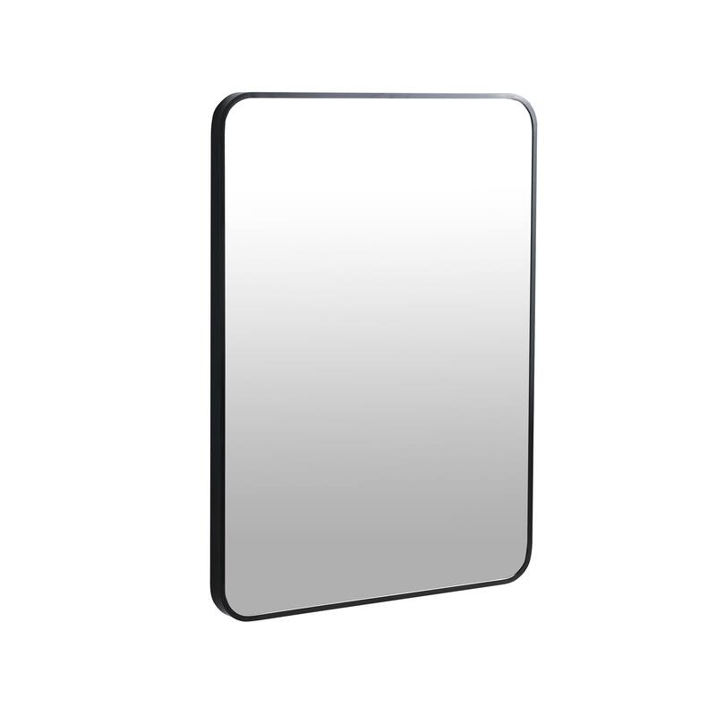24 x 32 Inch Black Aluminum Frame Bathroom Mirror