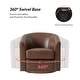 preview thumbnail 39 of 49, HULALA HOME Althea Modern Genuine Leather Swivel Barrel Chair with Solid Wood Base