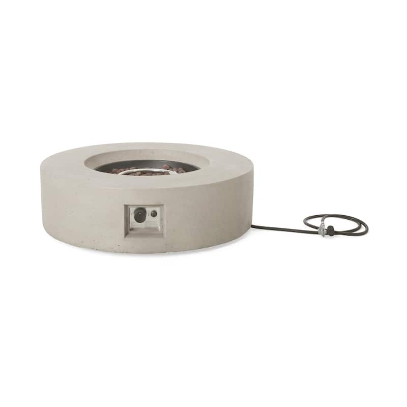 Aidan Outdoor 50,000 BTU Lightweight Concrete Circular Fire Pit (No Tank Holder) by Christopher Knight Home