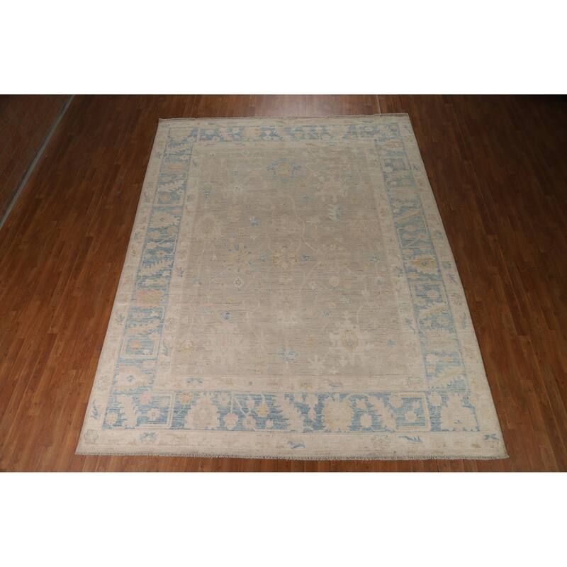 Vegetable Dye Oushak Turkish Area Rug Handmade Wool Carpet - 8'10"x 11'11"