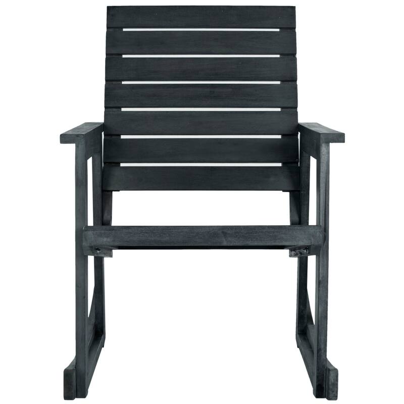 SAFAVIEH Outdoor Cheryll Rocking Chair - 28W x 37D x 9H - Dark Slate Grey