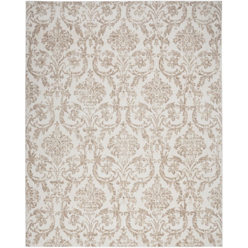 Nourison Jubilant Vintage Farmhouse Damask Area Rug - 7'10" x 9'10" - Ivory/Beige
