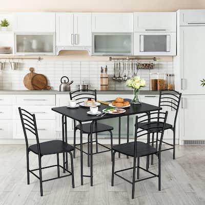 5 PCS Dining Table Set Modern Kitchen Table and 4 Chairs