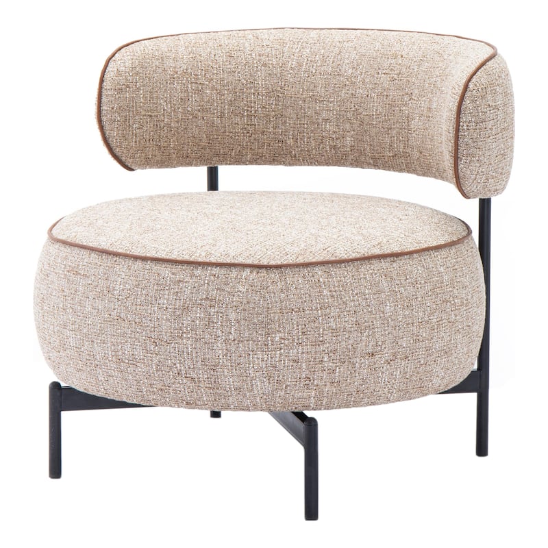 24/7 Shop At Home Modern Corduroy Upholstered Curved Back Swivel Chair