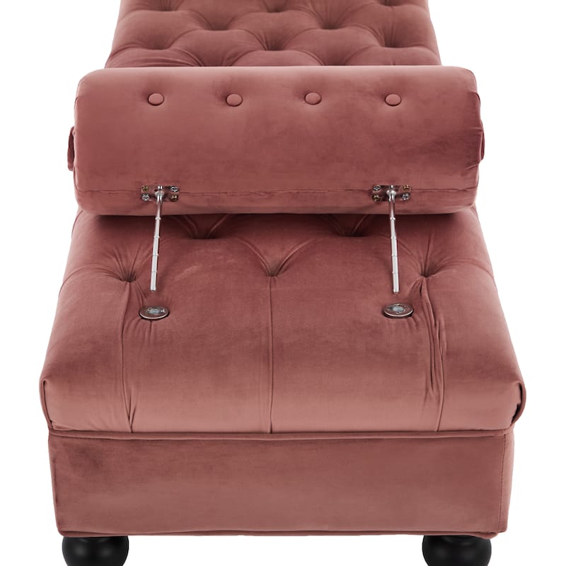 Modern Bedroom Bench End of Bed Bench with 2 Detachable Pillows, Pink Upholstered Footstool Indoor Bench Lounge Bench