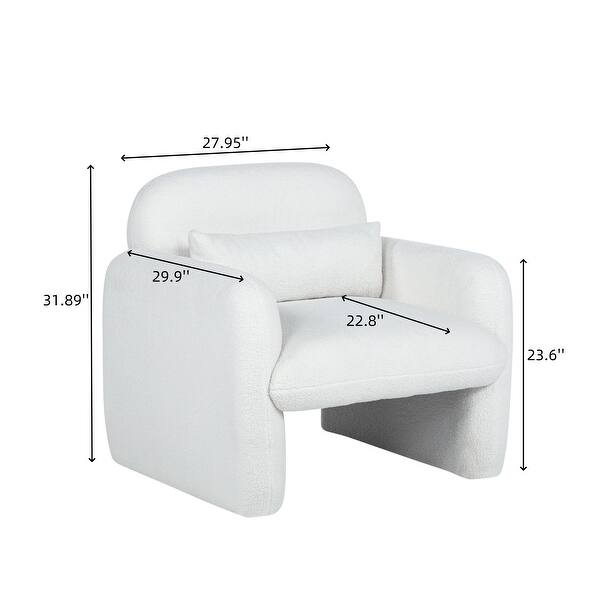 dimension image slide 1 of 3, Stylish and Minimalist Single Sofa Chair with Arms and Pillow, Armchair, Accent Chair for Living Room, Bedroom, Study