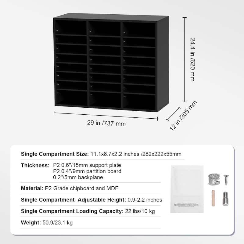 Multi-Purpose Office Literature Organizers with 24 Compartments and Adjustable Shelves Perfect Addition to Any Space