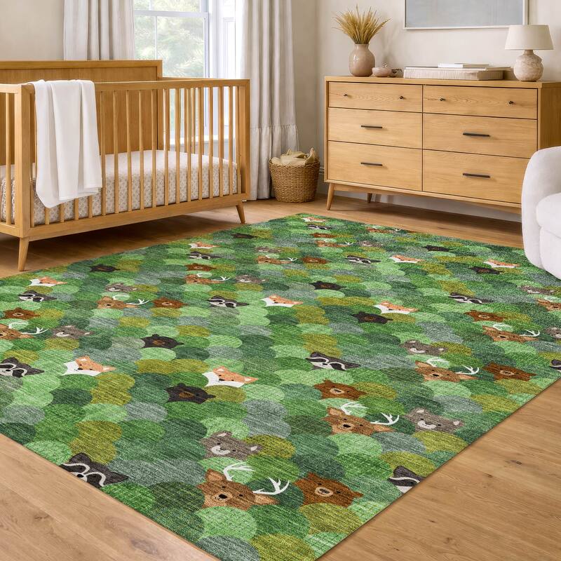 Machine Washable Indoor/ Outdoor Whimsy Critters Chantille Rug