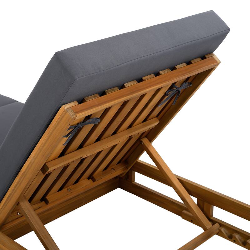 Outdoor Patio Chaise Lounge Chairs Adjustable Backrest Lounge Chairs with Water-repellent Cushions for Poolside Balcony Garden