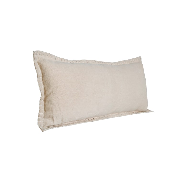 Sevita Guapo Casual Solid Stitched Edge Cotton Throw Pillow