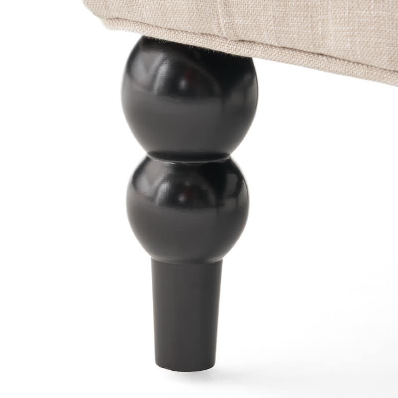 Wingback Club Chair with Birch Wood Legs and Button -Tufted Diamond Stitch Design