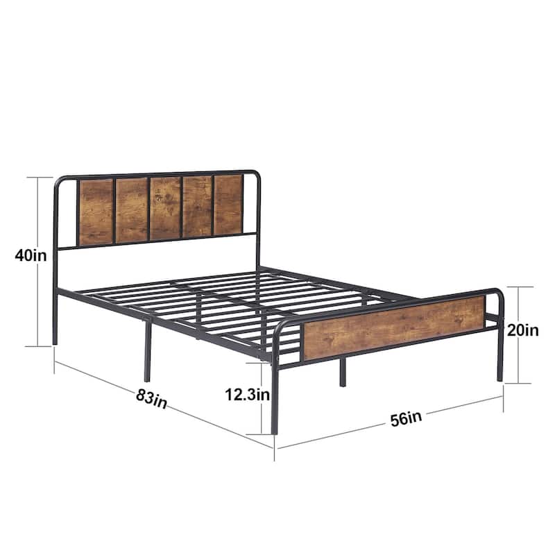 Taomika 3-Pieces Mid Century Bedroom Set,Rustic Brown