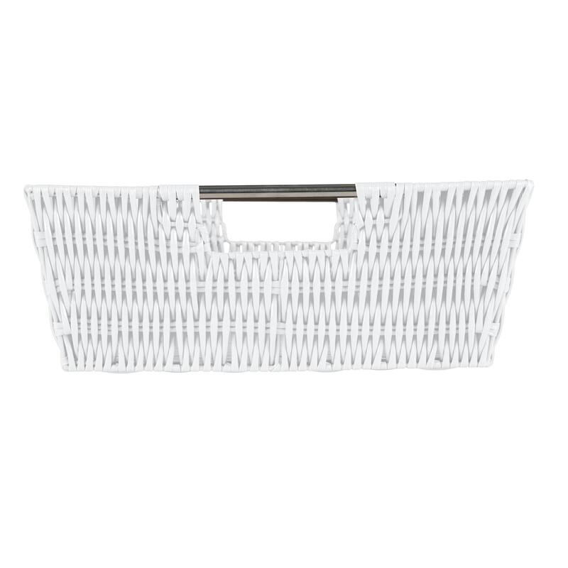 Simplify Shelf Storage Rattan Tote Basket in Charcoal