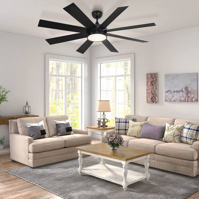 60 Inch Ceiling Fan with Light and Remote 8 Blades
