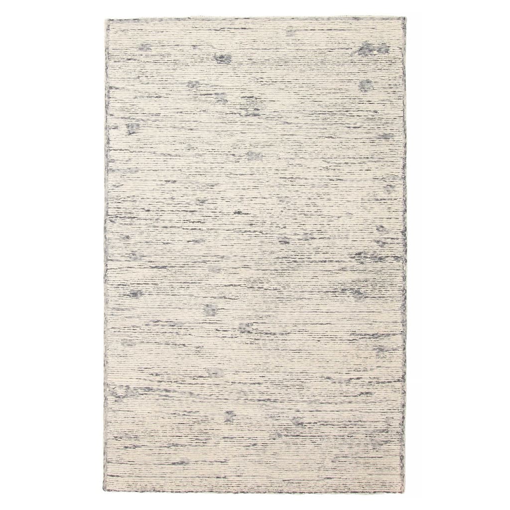 ECARPETGALLERY Hand Tufted Timeless Cream Wool Rug - 5'1 x 7'11
