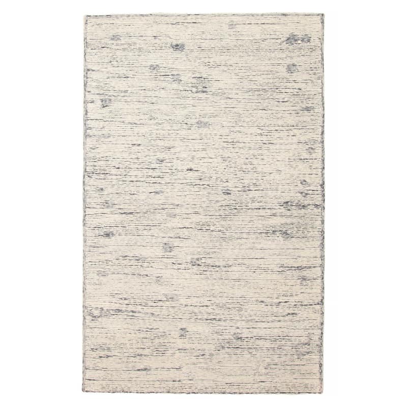 ECARPETGALLERY Hand Tufted Timeless Cream Wool Rug - 5'1 x 7'11 - Cream - 5'1 x 7'11