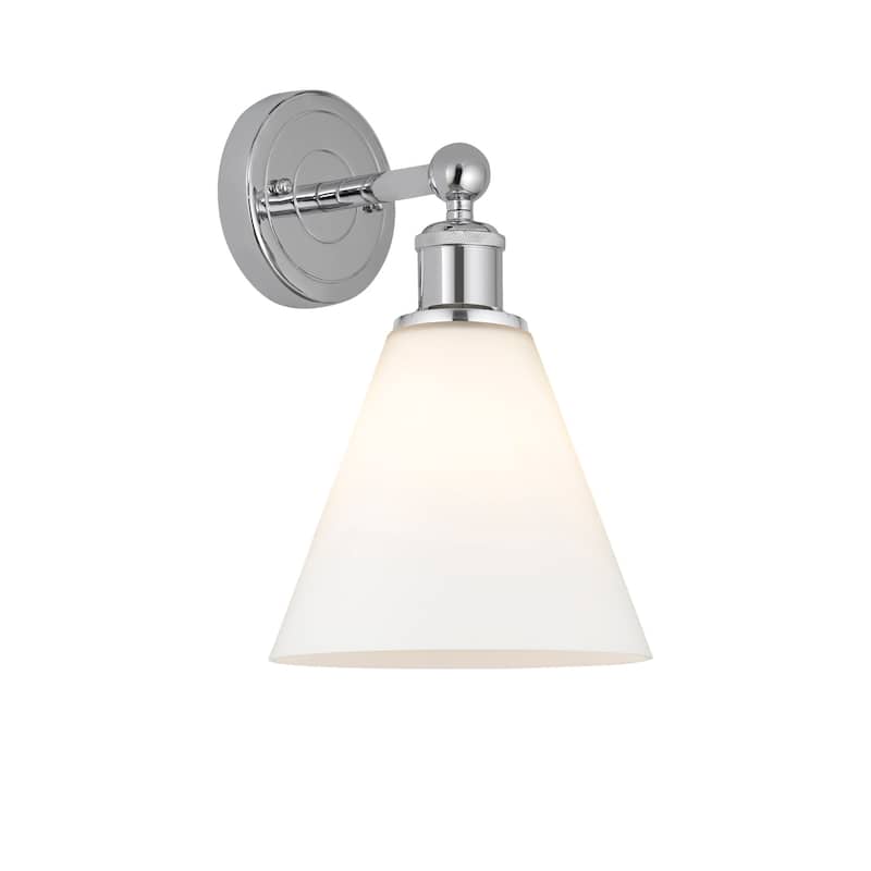 Innovations Lighting 616-1W-13-8 Berkshire Sconce Berkshire 13" Tall - Polished Chrome / Matte White
