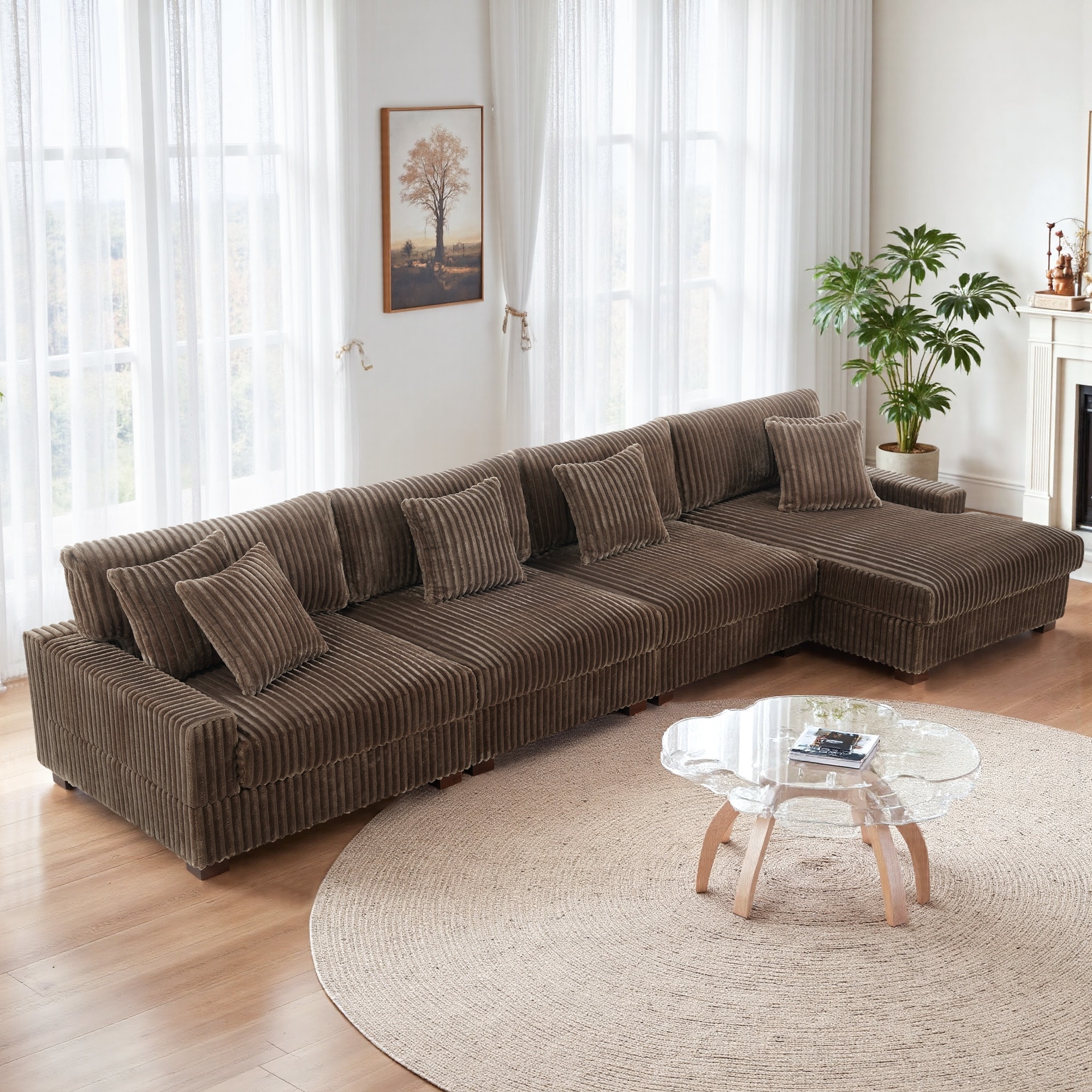Anne 150" W Oversized Upholstered Modular Sectional Sofa
