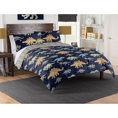 Dino Discovery 8-piece Full Bed In A Bag with Decorative Pillow
