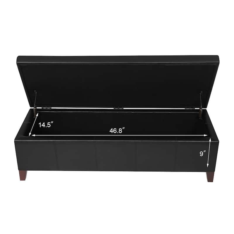 Adeco Faux Leather Storage Ottoman Bench for Bedroom