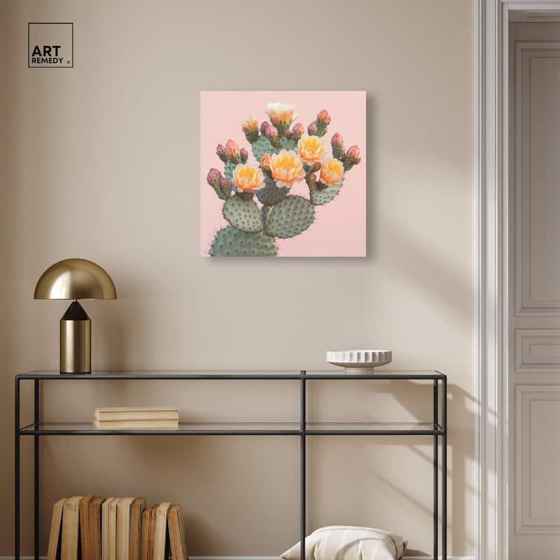 Pink and Prickly Canvas by Art Remedy, Gallery Wrapped