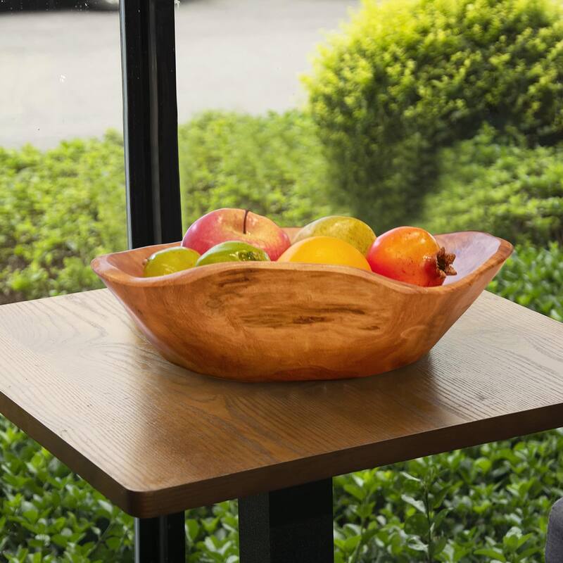 Greenage Cedar Fruit Bowl, Wooden Storage Natural Crafts Serving Bowls