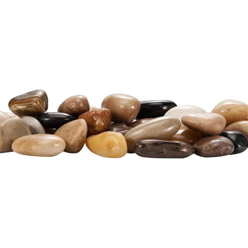 Rain Flower River Rocks Decorative Stones for Landscaping Aquarium Garden and Plant Care - 0.59-0.71 x 0.59-2.36 x 0.19-1.97 in