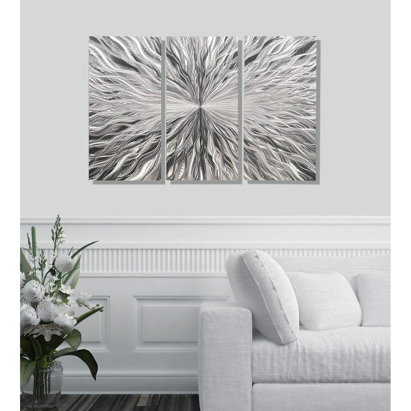 Statements2000 3D Metal Wall Art Sculpture Silver Modern Decor by Jon