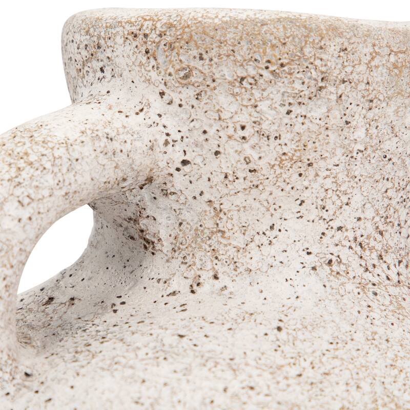 Sagebrook Home Textured Terracotta Blue/ivory Double Handle Vase/ Jug