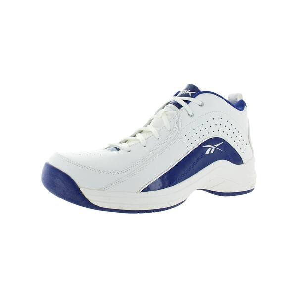 Shop Reebok Mens Jump Ball Mid Basketball Shoes Trainers Mid Top