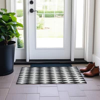 Machine Washable Indoor/ Outdoor Chantille Argyle Rug