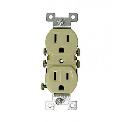 American Imaginations 8.63 in. x 12.13 in. x 1.88 in. Electrical Receptacle in Ivory; Ivory Hardware - N/A