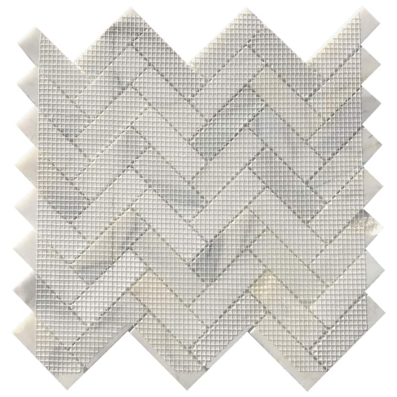 Calacatta Marble Herringbone 1" x 3" Honed Mosaic Tile
