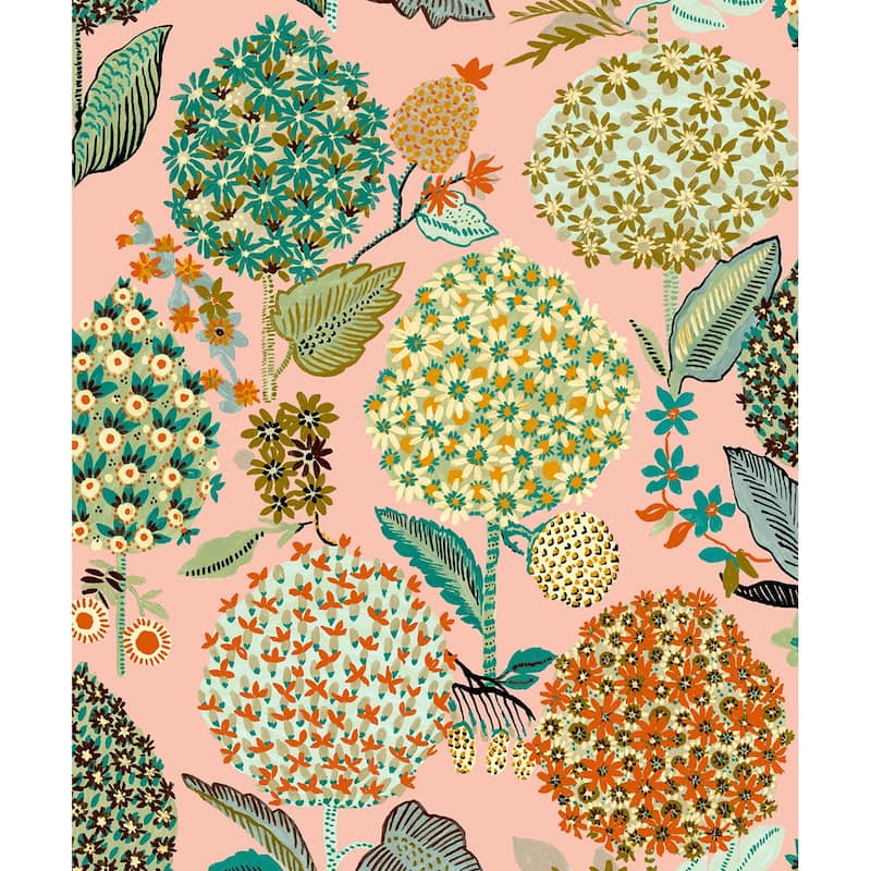 NextWall Blooming Bulbs Peel and Stick Wallpaper - 20.5 in. W x 18 ft. L - Posy Pink