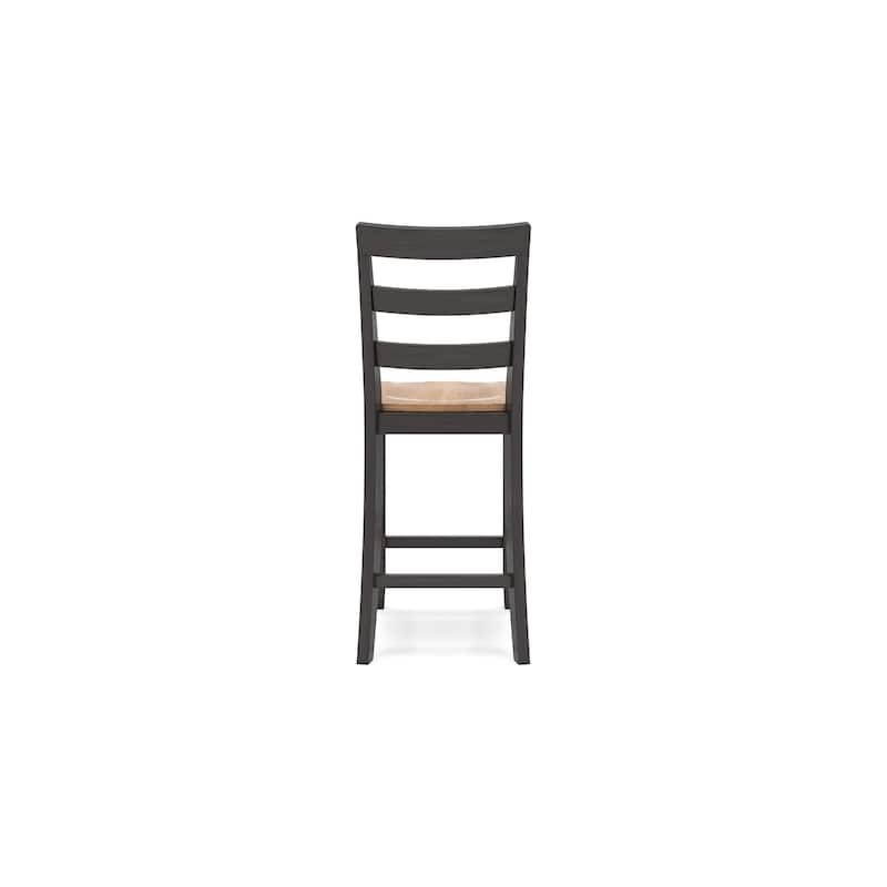 Gasy Counter Height Chair Set of 2, 24 Inch Dark Brown, Contoured Seat