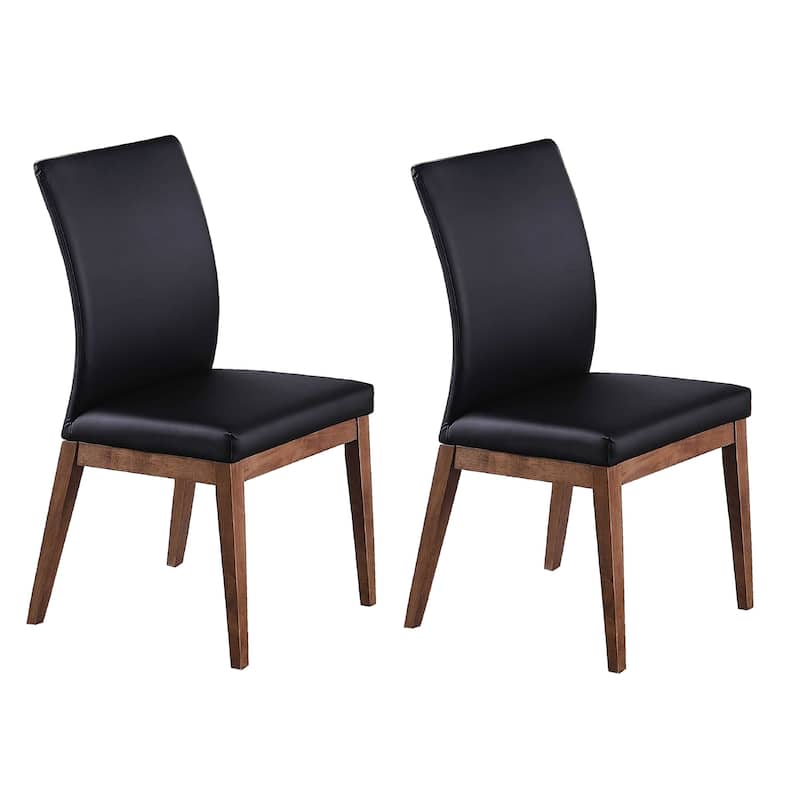 Somette Emily Modern Wood/Black Glass 5-Piece Dining Set