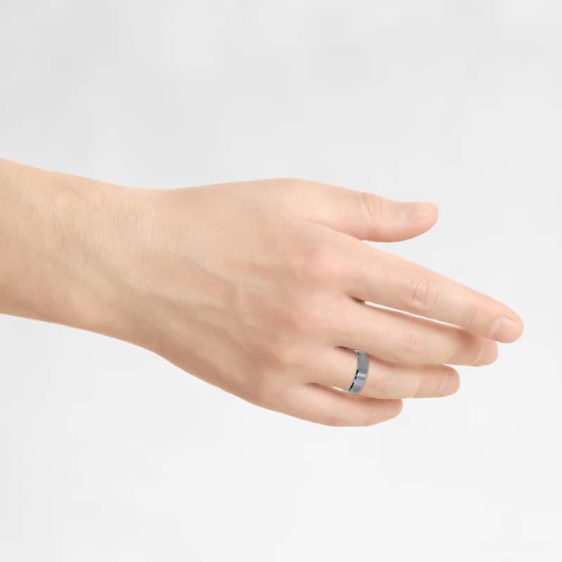 Mens Black Gold Brushed Wedding Band