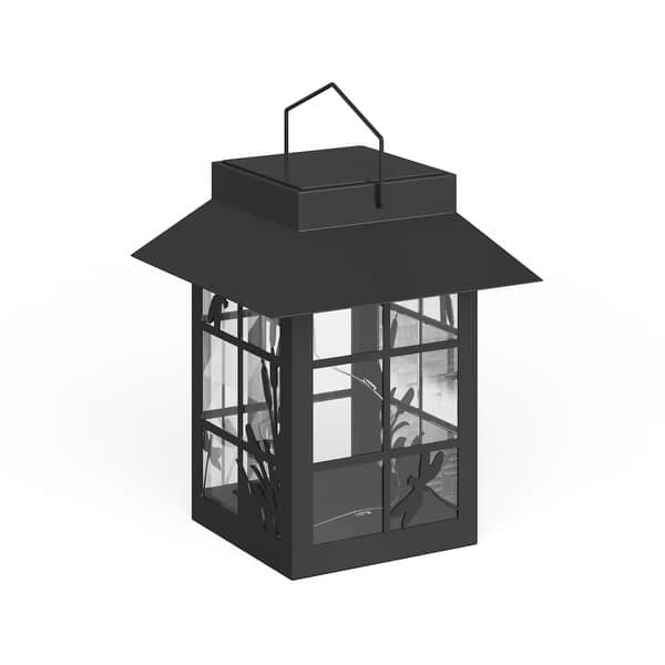 slide 2 of 9, Hudson 8.1-in Outdoor Solar Light Lantern by Havenside Home Plastic/Metal - Black