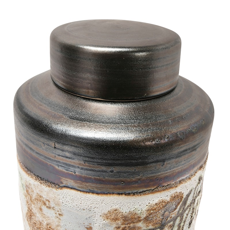 Decorative Stoneware Ginger Jar - 8.5"L x 8.5"W x 13.4"H