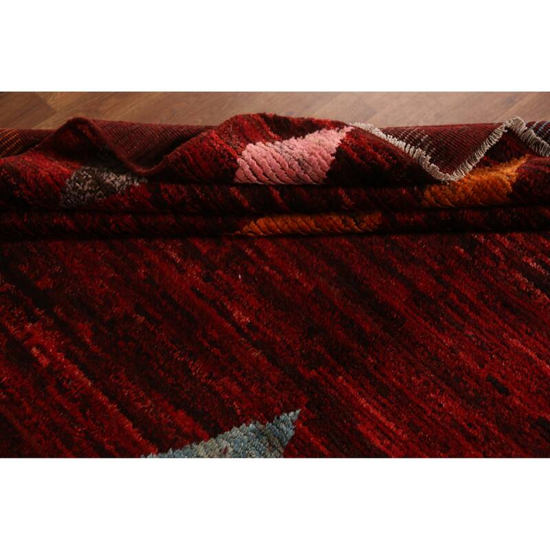 Red Moroccan Oriental Area Rug Handmade Tribal Wool Carpet - 8'4" x 9'10"