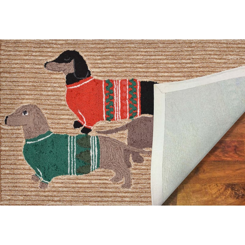 Liora Manne Frontporch Holiday Hounds Indoor/Outdoor Mat