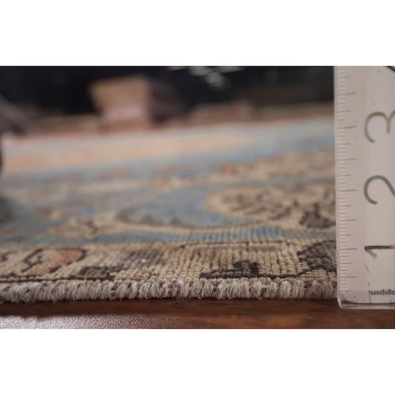 Blue Tabriz Persian Vintage Area Rug Handmade Wool Carpet - 6'11"x 10'9"