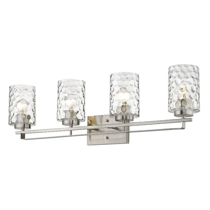 120 Voltage Transitional Flush Mount Vanity Light with Clear Glass Shade and Dimmable Hardwired Fixture